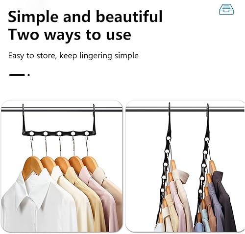 Miniatura 6 de Perchas mágicas resistentes para ahorrar espacio, organizadores de armario, 5 unidades, antideslizantes, multifuncionales, para armario,