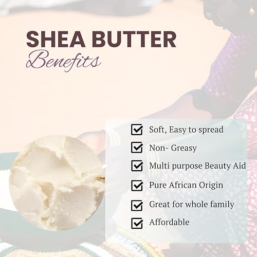 Miniatura 3 de Black Star Gift Shop Manteca de karité africana 100% natural, orgánica, pre-suavizada, fácil de aplicar, cruda sin refinar, pura de Ghana, para
