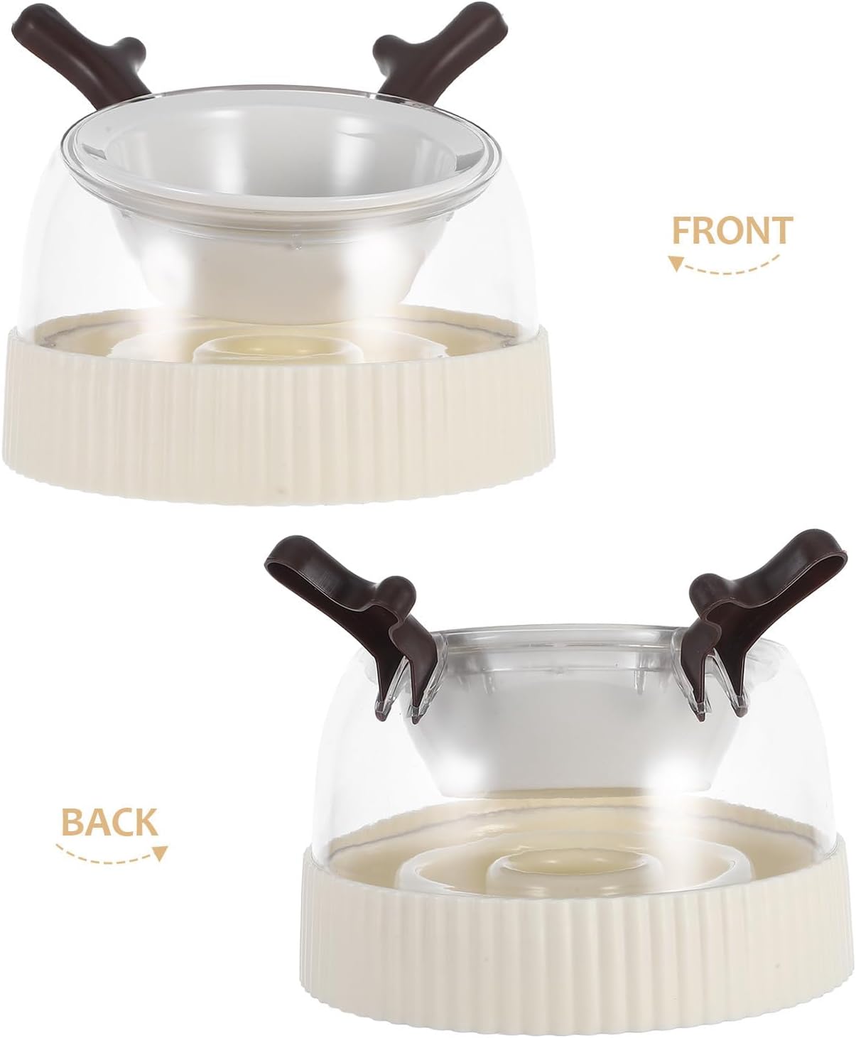 HEMOTON Ceramic and Pp Raised Slow Feeder Bowl for Cats and Dogs, Puzzle Feeding Pet Food Holder with Anti-Spill Design, Easy to Clean Travel Food and Water Dish for Small Pets