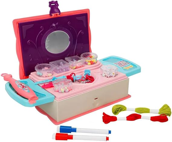 Kız Çocukları İçin Kitap Şeklinde Saklama Kutulu 3in1 Boncuk Takı Yapma Seti Kolye ve Bileklik Boncuk Takı Yapım Seti