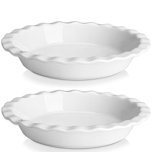 MALACASA Ceramic Pie Pan Set of 2, 9 inch, 40