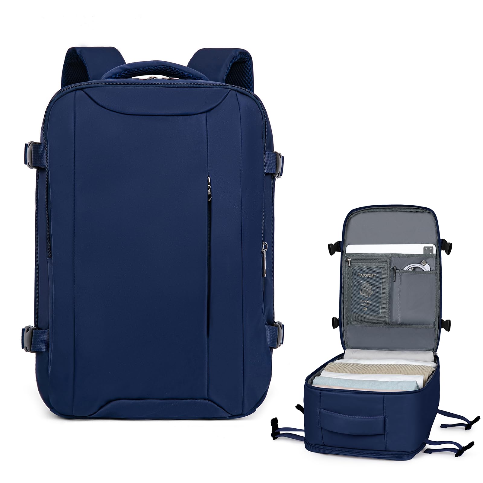Lossga for Ryanair Cabin Bags 40x30x20,Travel Backpack 40x30x20 Cabin Bag Underseat Carry on Travel Bag 24L Hand Luggage Bag with Hidden Anti-Theft Bag Airline Approved for Women and Men — view 12