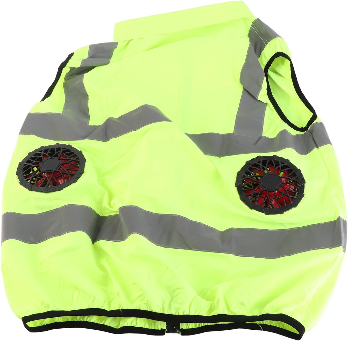 aqxreight Cool Vest Summer Cooling Fan Waistcoat Air Conditioned Reflective Stripe Rechargeable Work Clothes 5V for Worker Construction Gardening Hiking (Fluorescent Green XXL)