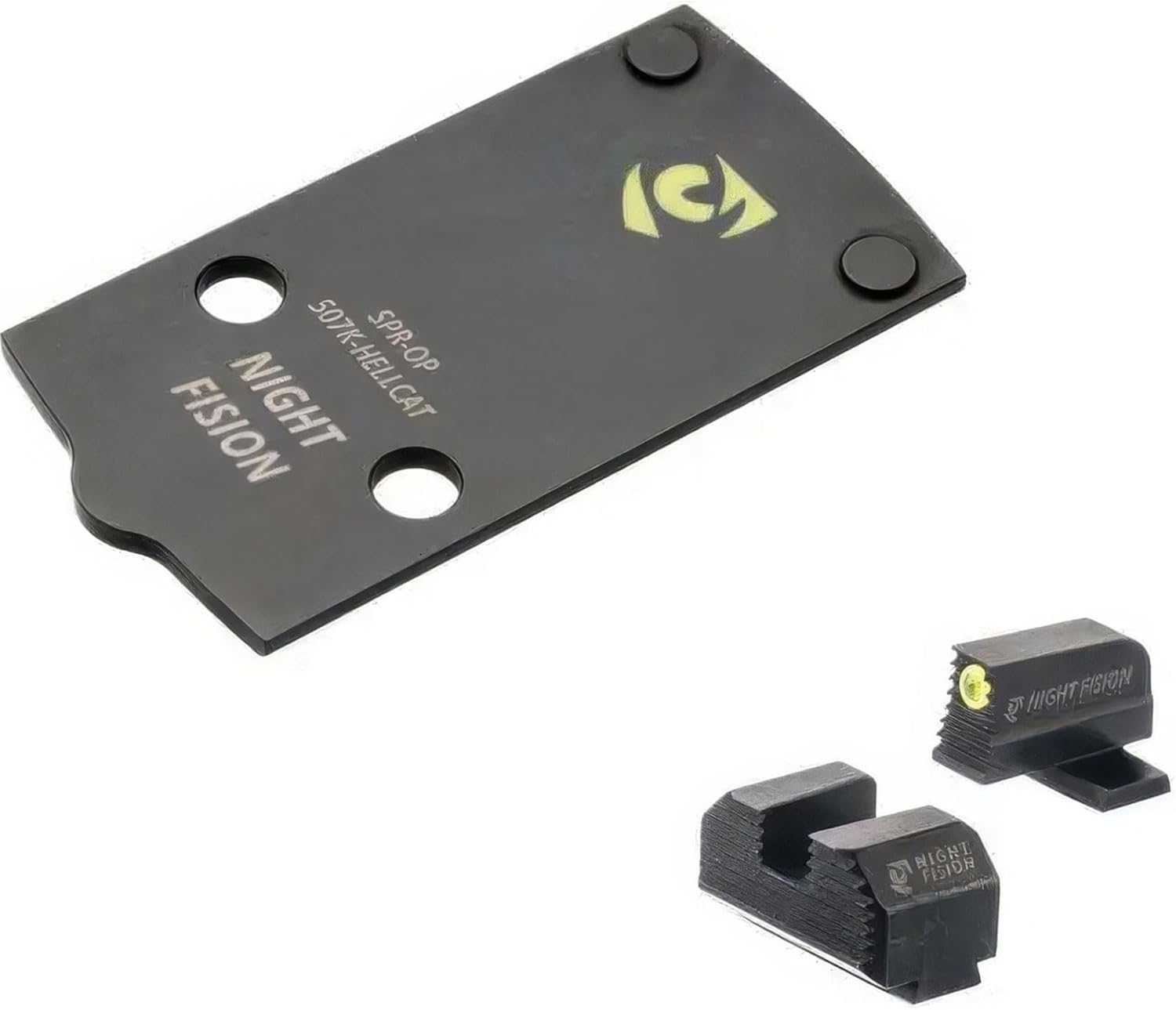 Optic Plate & Co-Witness Sights for Mounting Holosun 507K x2 or 407K to Springfield OSP or Hellcat Pro Pistols - Mount Red Dot Sight to Springfield Pistol - Incompatible with Holosun 507c or Glock MOS
