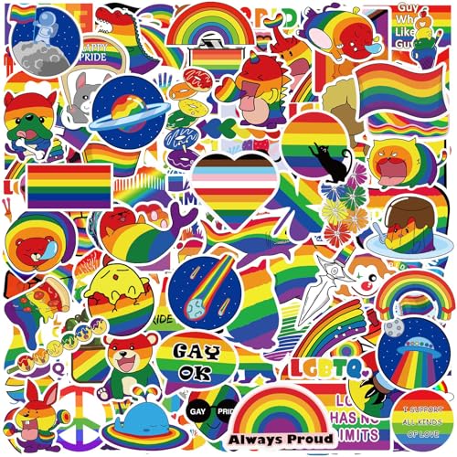 MEPLUM Pride Stickers 300 PCS, LGBTQ Gay Rainbow Stickers Bulk for LGBTQ Gay Pride Stuff Accessories Celebration Parades Home Decor Party Supplies Festivals