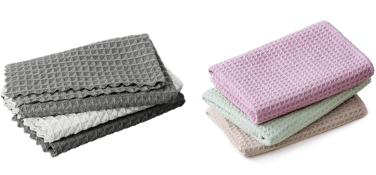 EubooTree Barista Towel Set, Extra Thick Waffle Microfiber Coffee Cleaning Cloths for Espresso Machine, Steam Wand, Milk Frother, Countertop, Multicolor, 6-Pack