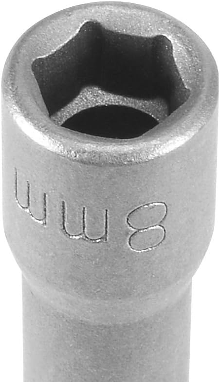 uxcell 5 Pcs 1/4" Quick-Change Hex Shank 8mm Nut Setter Driver Drill Bit, 100mm Length, Metric No-magnetic