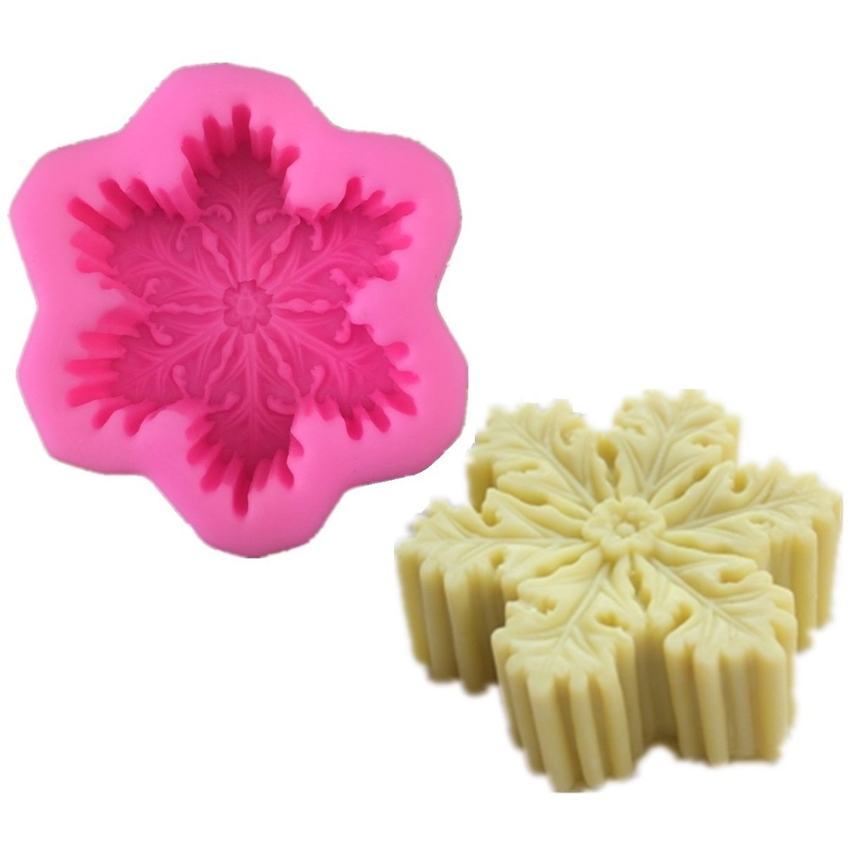 Allforhome Snowflake Star Craft Art Silicone Soap Mould Craft Molds DIY Handmade soap molds