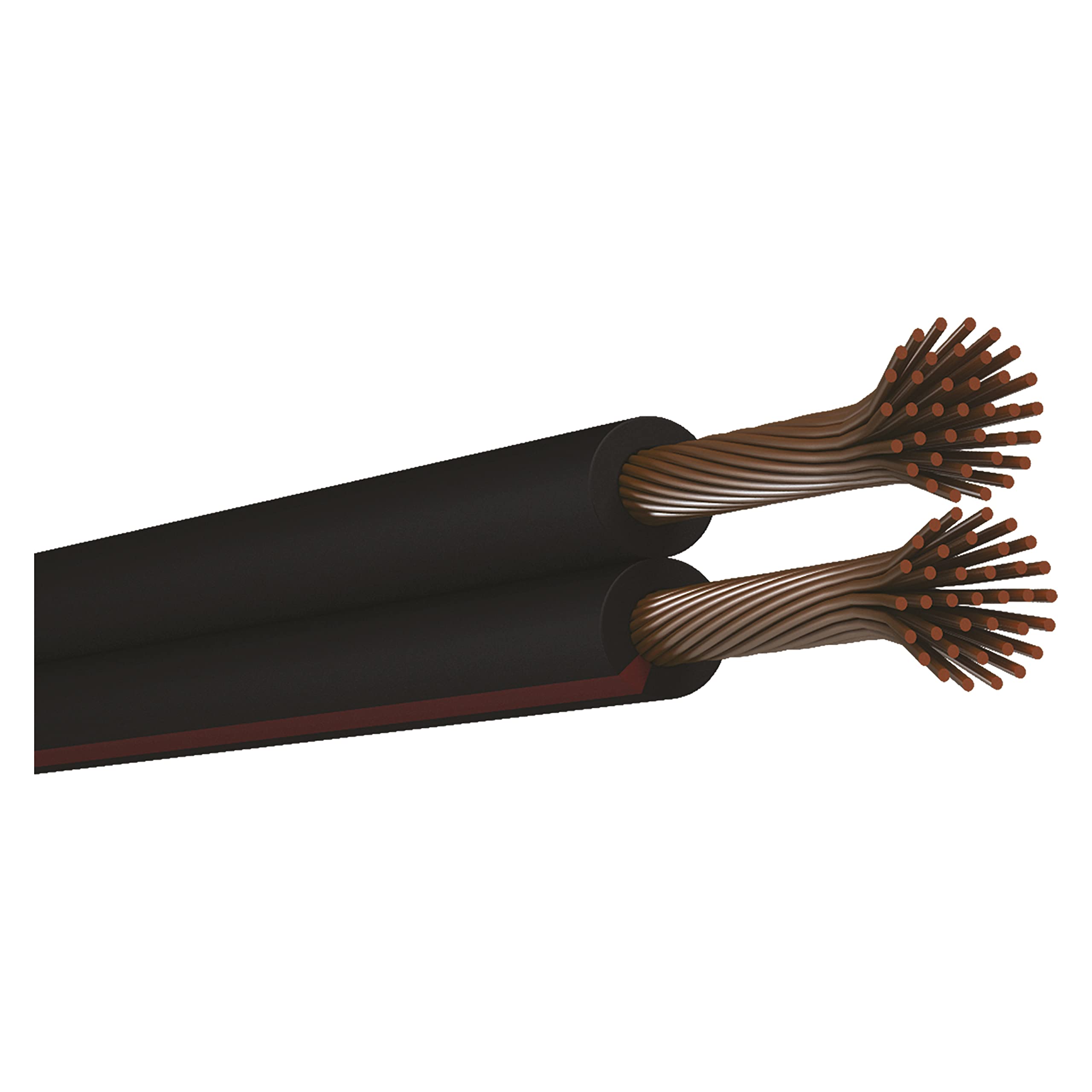 EMOS Copper Cable 2 x 0.15 mm², 200 Metres Pure Copper for Low Voltage Black with Red Polarity Marking - Image 2