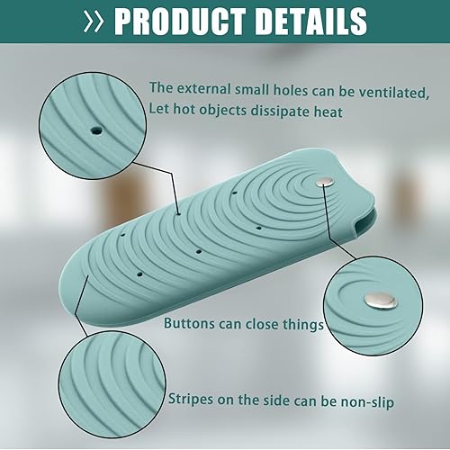 Miniatura 3 de Bolsa de silicona resistente al calor para herramientas de peinado del cabello, rizadores y planchas planas, cubierta de viaje antideslizante,