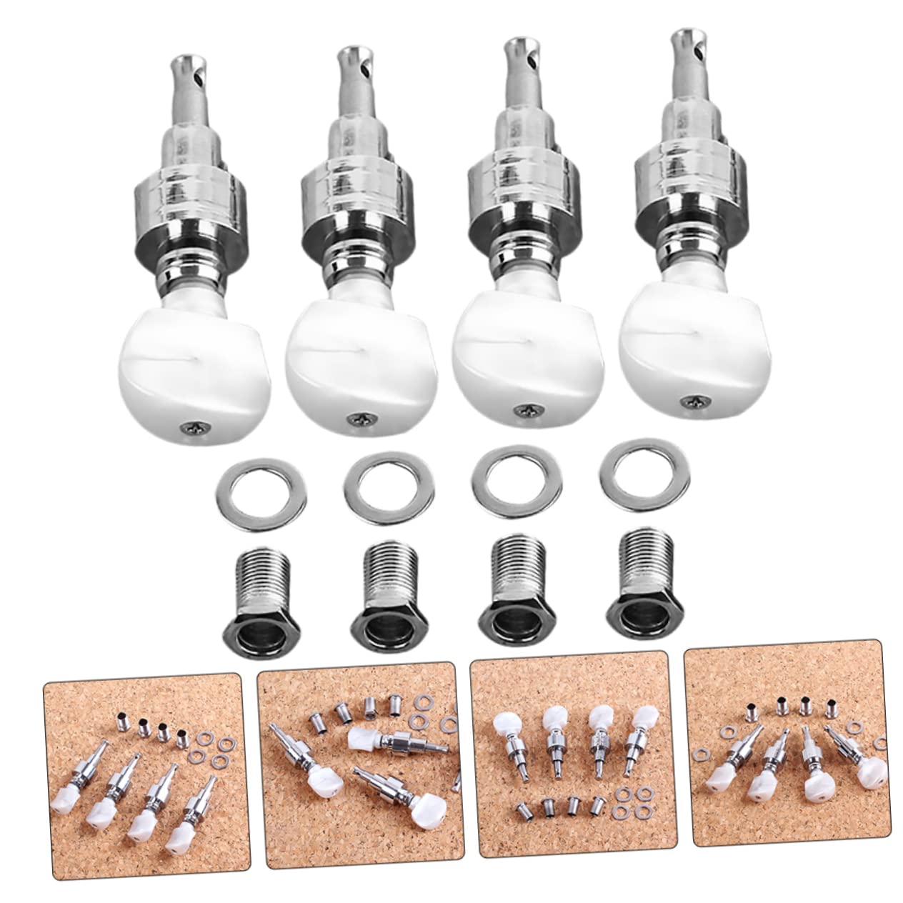 iplusmile Chiavi per Corde Banjo Set da 4 Pezzi con Pioli di Accordatura in Metallo, Accessori Strumenti Musicali Folk, Sostituzione Meccaniche Banjo per Accordatori Facili da Montare
