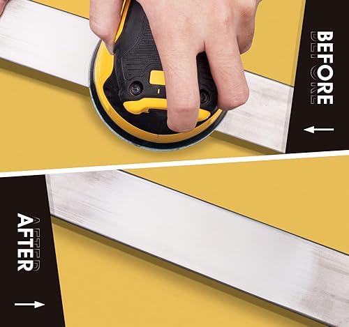 Miniatura 4 de Papel de lija PSA dorado de 6 pulgadas, 100 unidades de discos de lija de grano 220, rollo de papel de lija autoadhesivo con parte trasera adhesiva