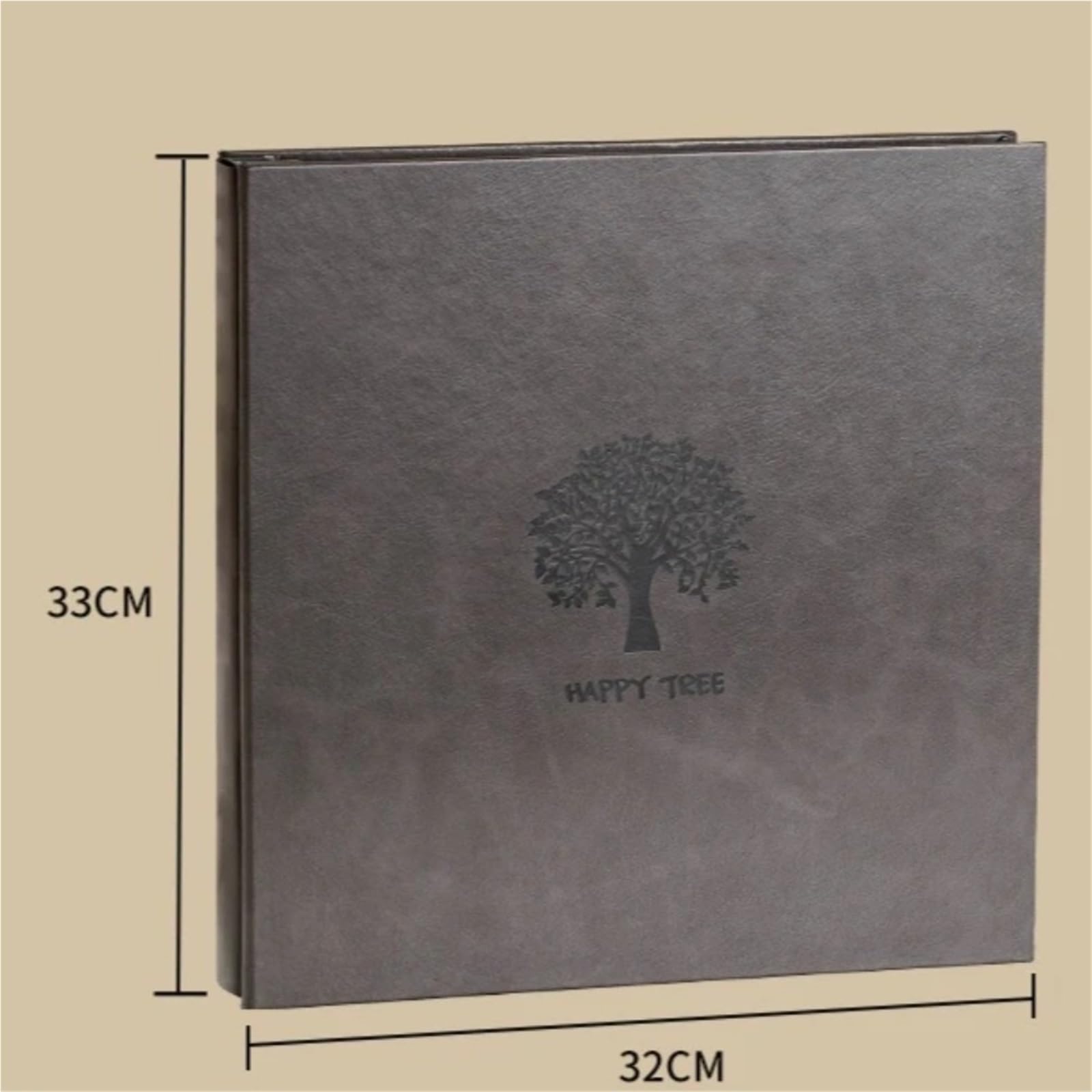 Fotoalbum Self-Adhesive Laminated Leather Photo Album – DIY Memory Book For 200 Photos (6-Inch), 20 Sheets/40 Pages(C Black pages)