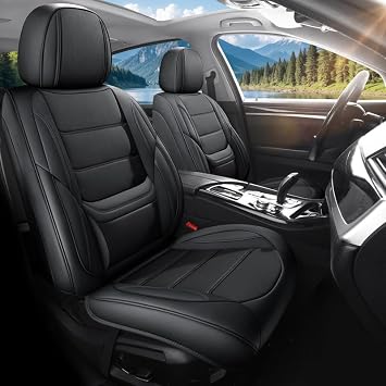 Car Seat Covers Custom Fit for Chevrolet/Chevy Colorado 2015-2026 , Premium Faux Leather Waterproof Car Seat Protectors with Lumbar Support, Breathable Anti-Slip Easy to installBlack,Full set