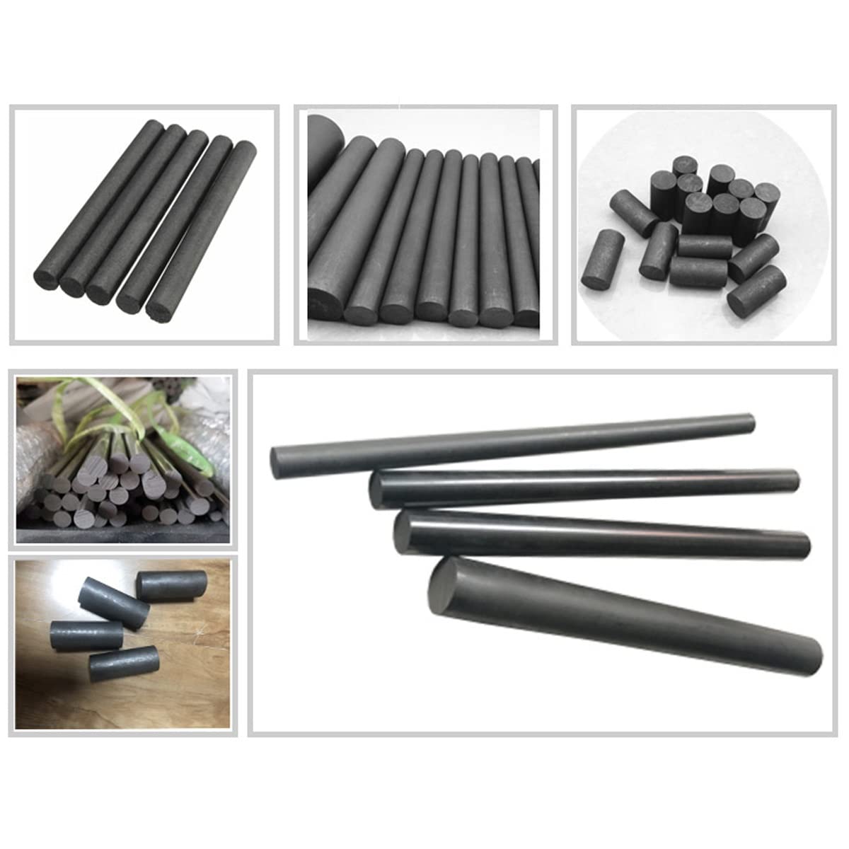 5 szt. 99,9% pręta cylindra z elektrodą grafitową, długość 100 mm 200 mm 300 mm, dla metalurgii, maszyn, elektroniki, przemysłu chemicznego, przemysłu lekkiego(9 * 300mm)