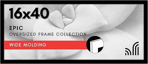 Vista 84 de Americanflat Portarretratos de 12 x 17 pulgadas con plexiglás pulido, marco de fotos color negro, marcos de fotos anchos hechos de madera