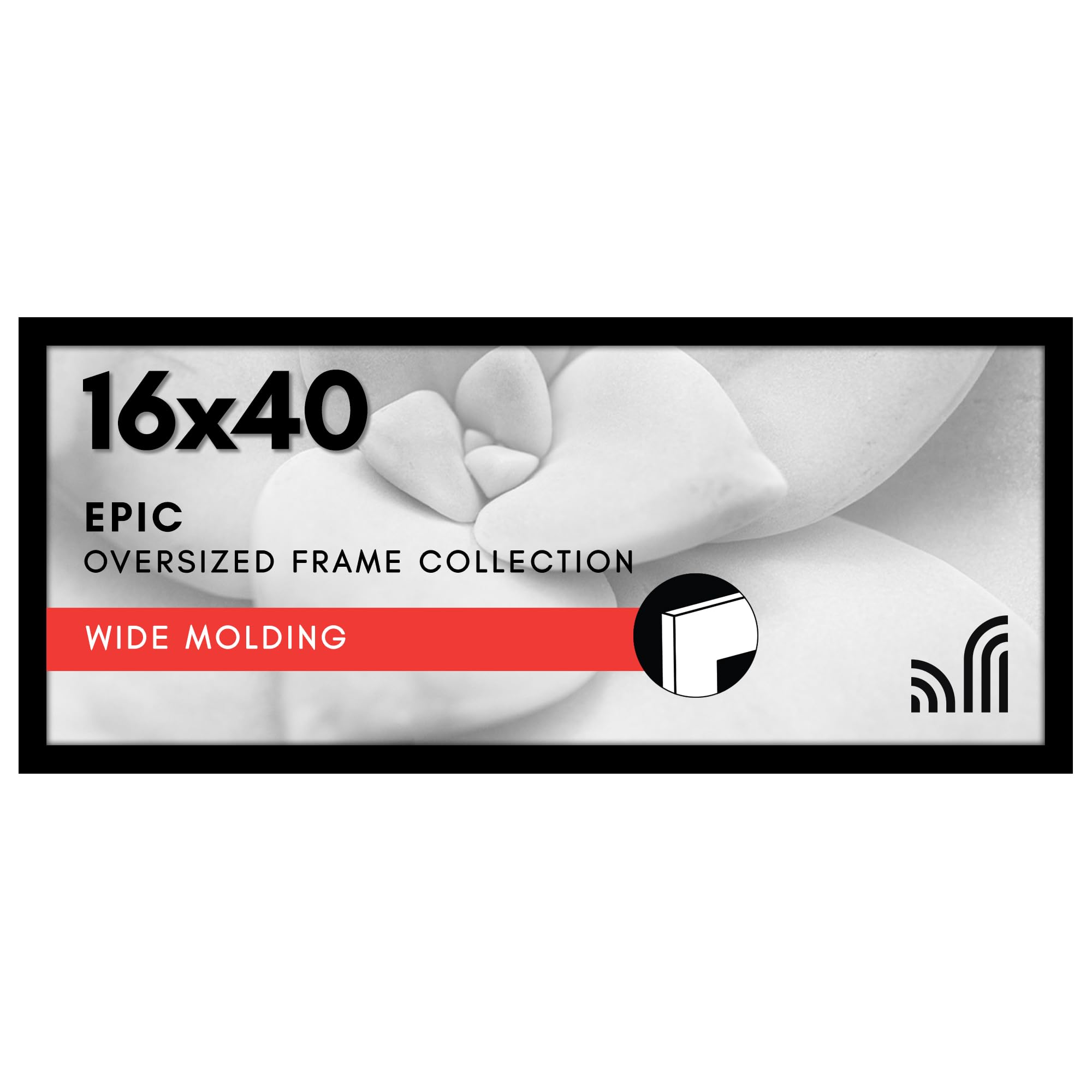 Americanflat 16x40 Poster Frame - Engineered Wood - Black