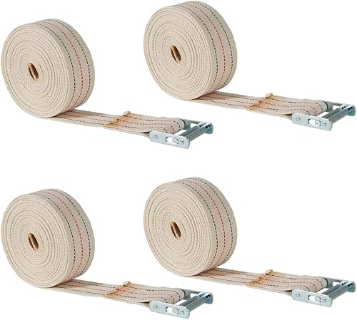 Miniatura 17 de Mytee Products Paquete de 2 correas móviles de piano de 2 pulgadas x 20 pies con hebilla de rodillo, hecha de correas de algodón Paquete de 2
