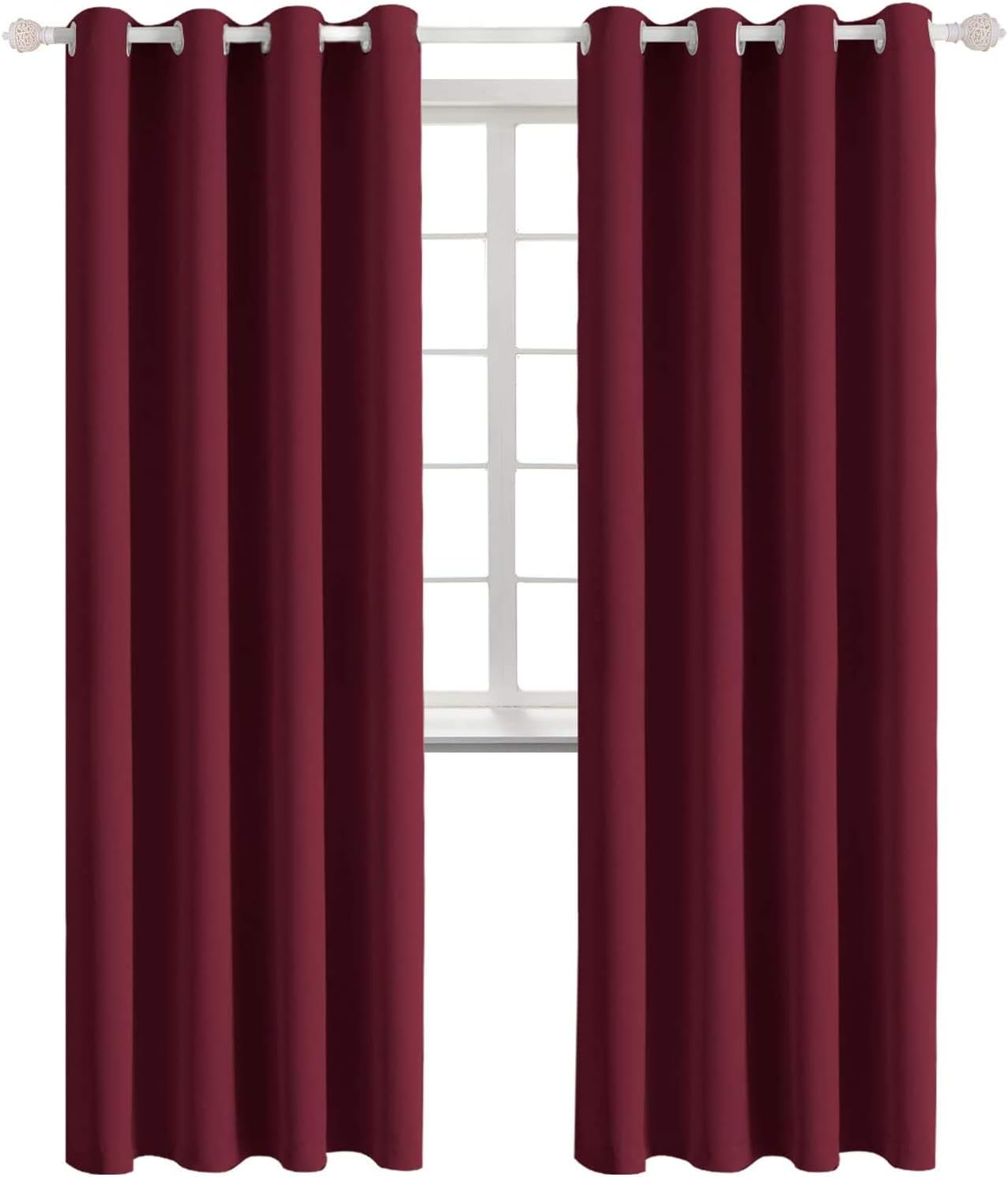 BGment Burgundy Blackout Curtains, 2 Panels, 46x84