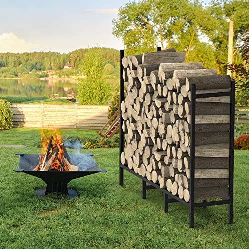 Norceesan Firewood Rack Outdoor With Cover Wood Holders Firewood Indoor, Wood Racks Outdoor For Firewood 4 Ft Firewood Log Rack Fireplace Log Holder For Patio Waterproof Oxford Fabric, Black #TOP3