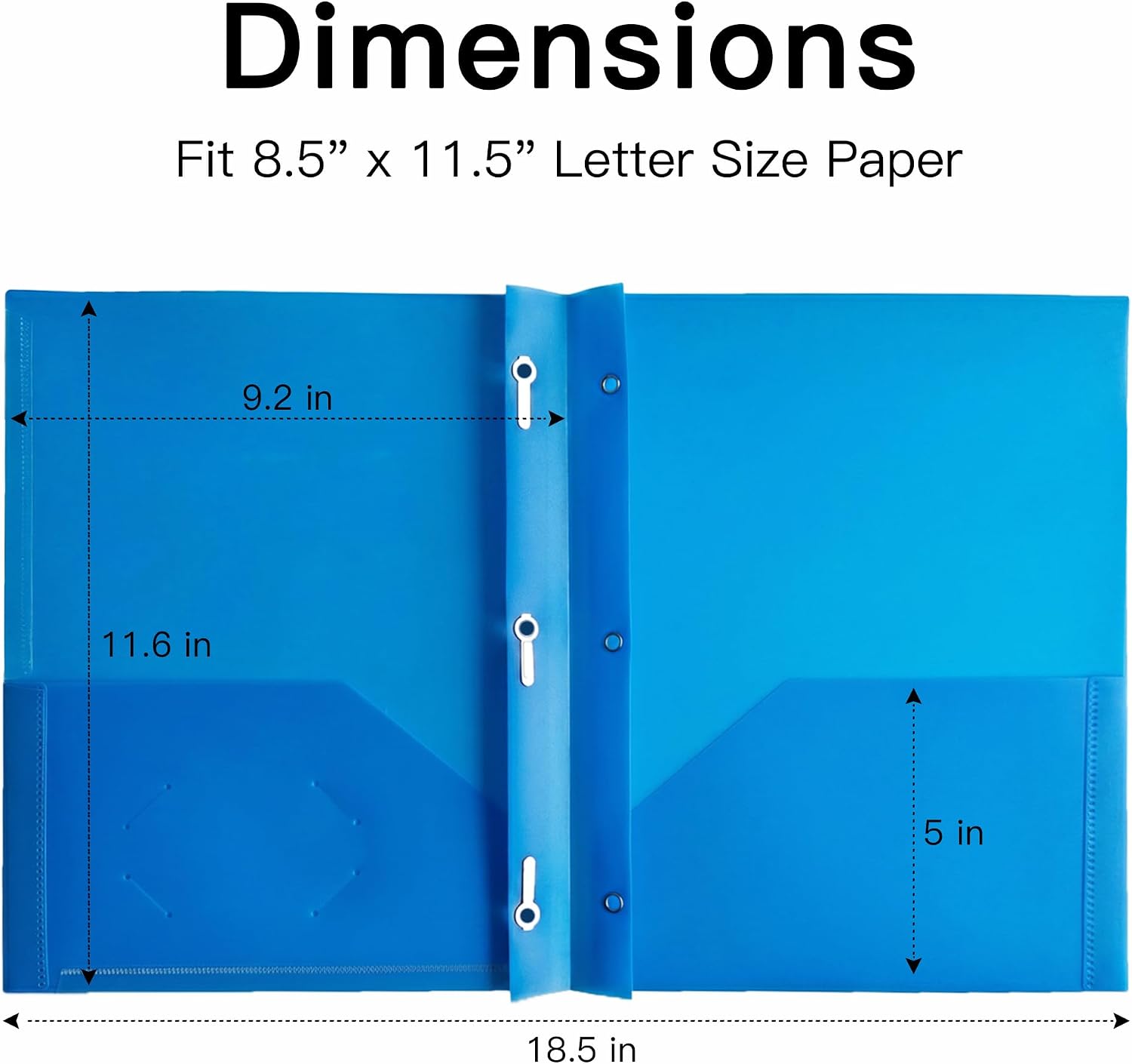 2-Pocket 3-Prong Plastic Folders with Clear Front Pocket, Durable Poly File Folders for Letter Size Paper, Customizable Cover, School Office Organization, 4 Colors, 4 Pack image 5