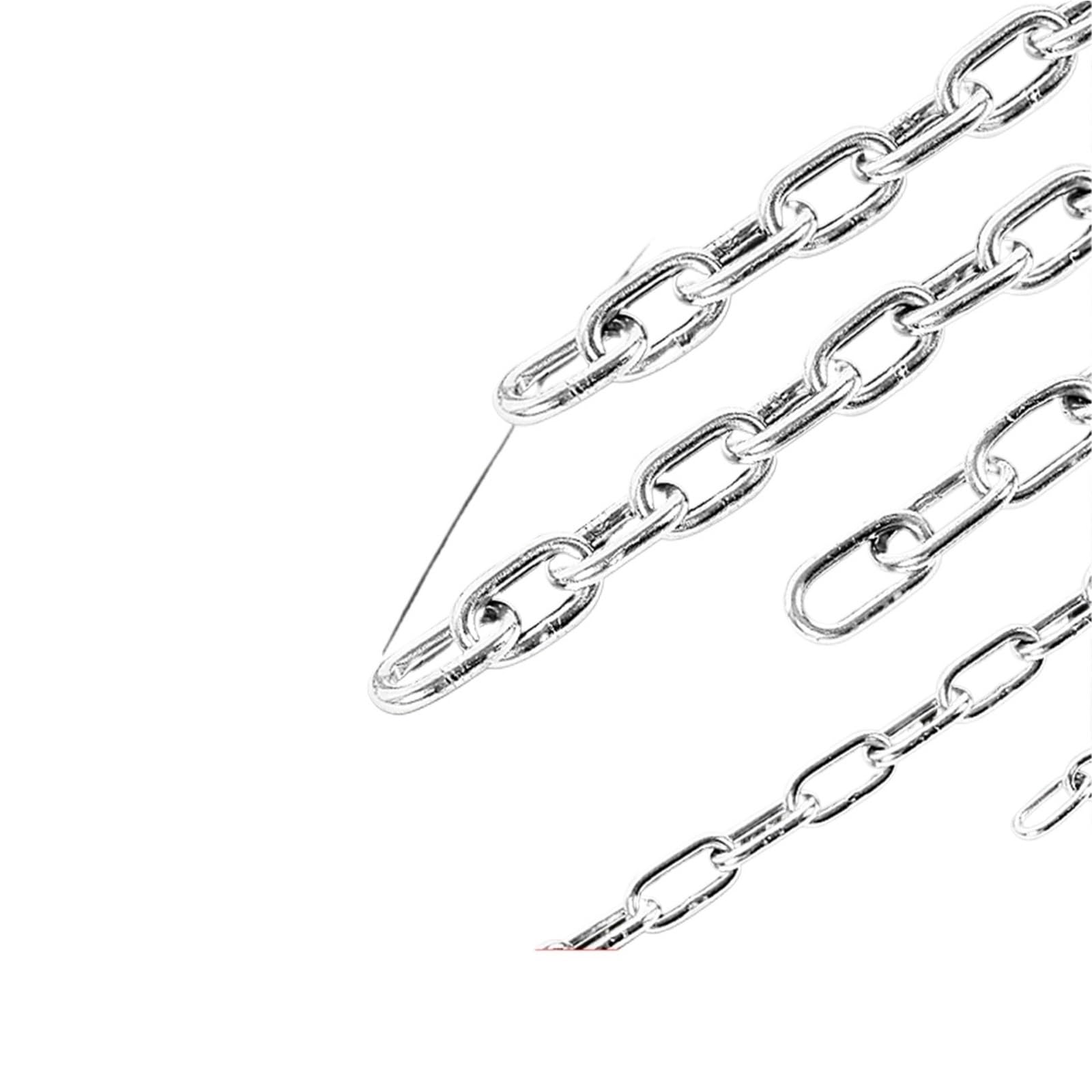 Edelstahl Kette 5 Meter 1,2–10 Mm Durchmesser, Geschweißte SS304/316-Edelstahl-Gliederkette for Heben Von Bindungen(4MM Long Link,AISI 316)