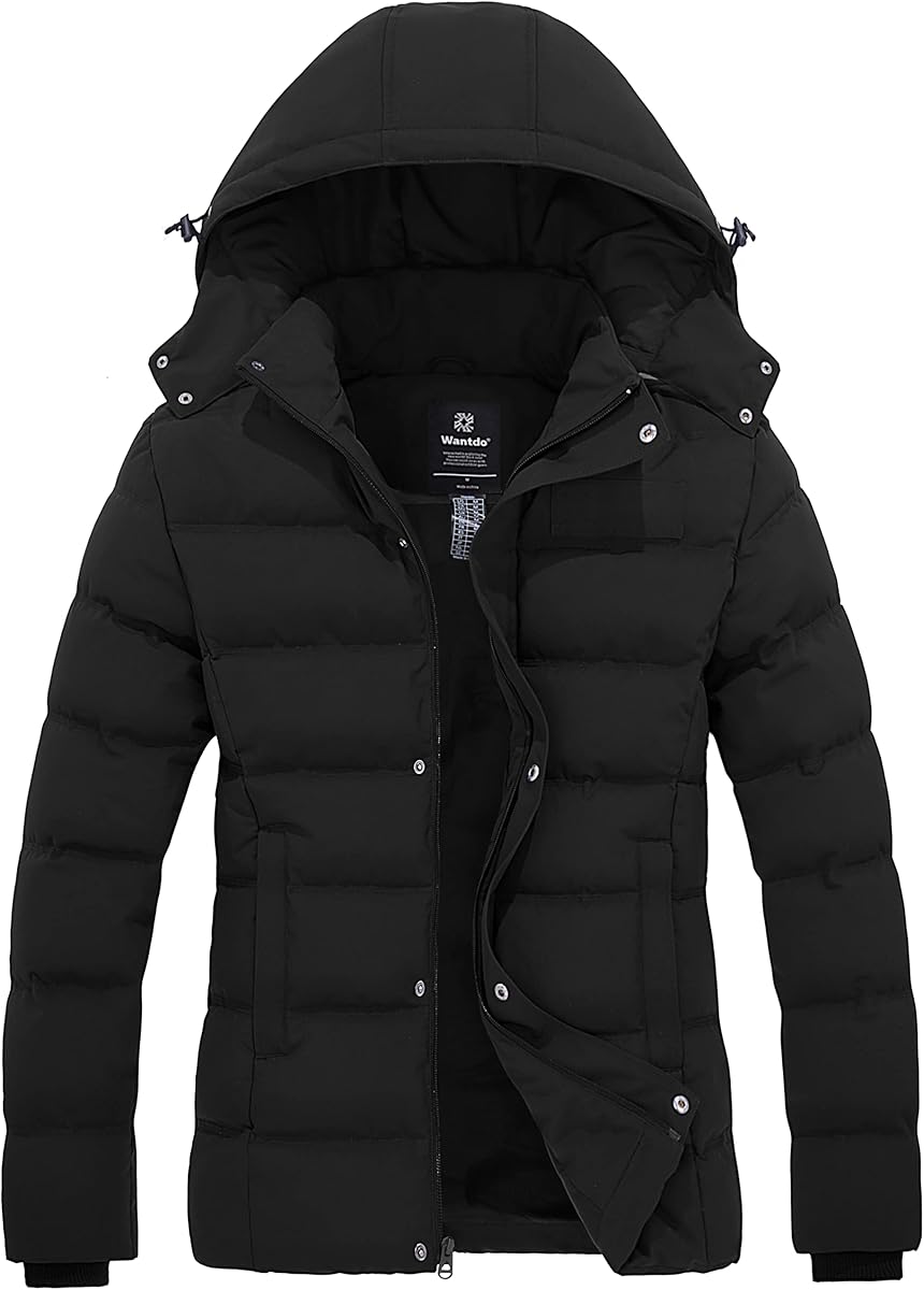 Wantdo Women's Hooded Warm Winter Coat Quilted Thicken Puffer Jacket with Removable Hood
