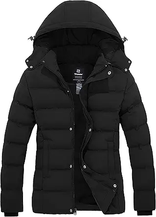 Wantdo Women's Hooded Warm Winter Coat Quilted Thicken Puffer Jacket with Removable Hood