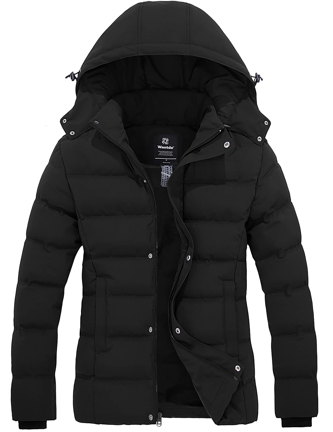 Wantdo Womens Hooded Warm Winter Coat Quilted Thicken Puffer Jacket with Removable Hood