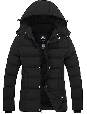 wantdo Women's Quilted Winter Coat Warm Puffer Jacket Thicken Parka with Removable Hood