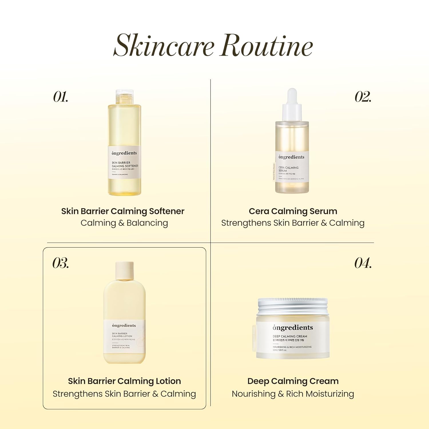 ONGREDIENTS Skin Barrier Calming Lotion for Dry, Sensitive Skin