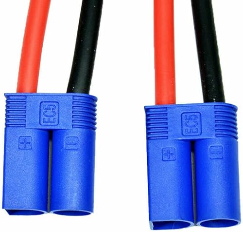 Miniatura 6 de LinsyRC 2 unids EC5 macho a 0.157 in Banana Plug Bullet macho conector RC batería cable de carga 12AWG 11.8inch para RC helicóptero vehículo juguetes