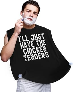 I'Ll Just Have The Chicken Tenders Beard Bib Apron, Beard Hair Catcher For Men Shaving & Trimming Non-Stick Waterproof Grooming Cloth With 3 Suction Cups For Men Him Boyfriend