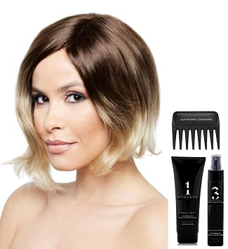 Bundle - 5 Items Safi Wig by Rene of Paris, Christys Wigs Q & A Booklet, 2oz Travel Size Wig Shampoo, HD Smooth and Wide Tooth Comb - Color PLUMBERRY JAM-LR