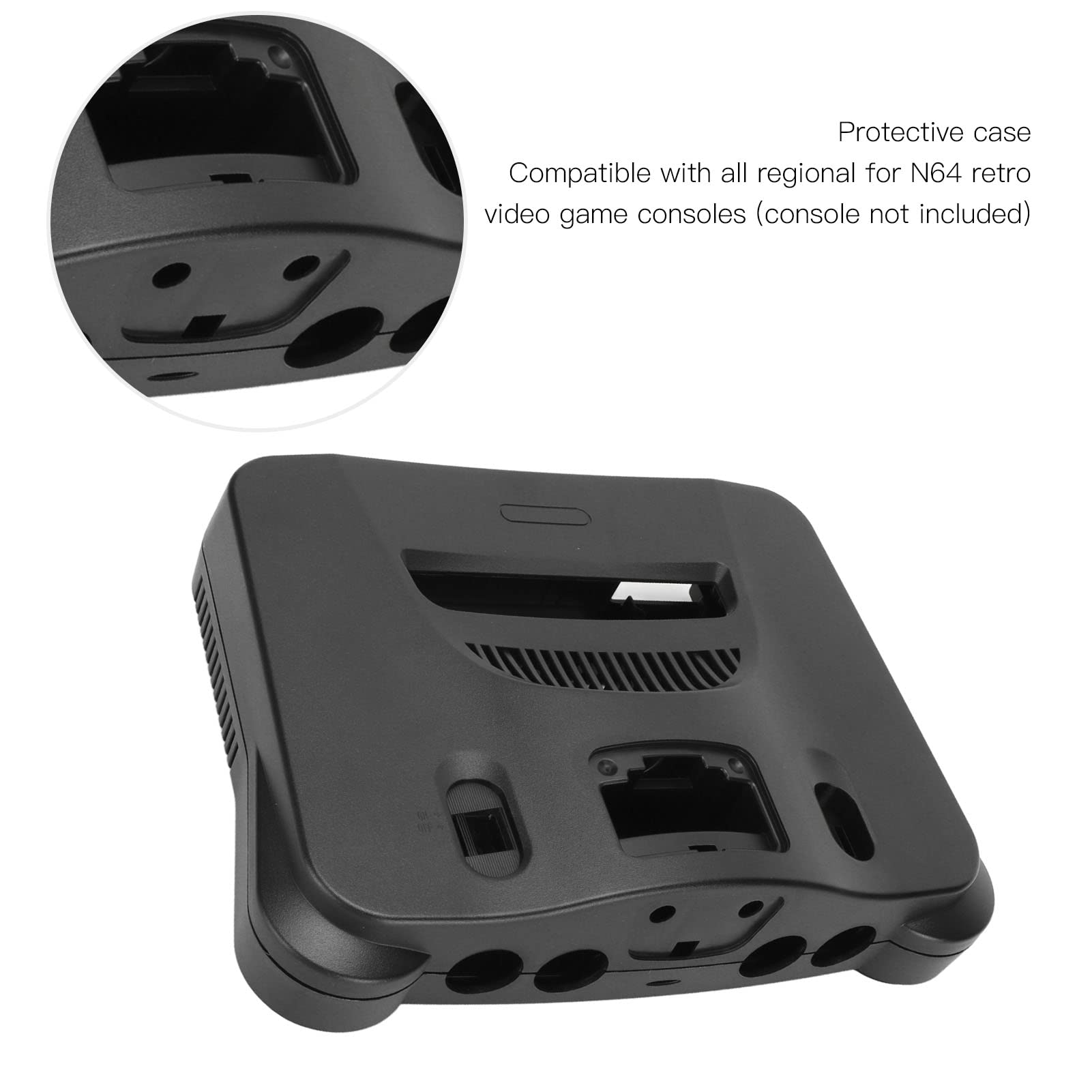 Septpenta Custodia per Console per Videogiochi retrò, Custodia di Ricambio per Console per Videogiochi retrò N64, Reset Cacciavite Accessorio e Adesivi per Pulsante di Accensione, Materiale ABS