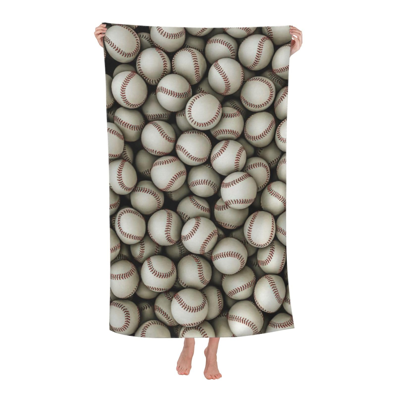 NImongt Baseball Print Oversized Adult Beach Towel For Travel Weekend Getaways Festivals Camping Trips
