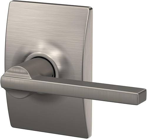 Miniatura 359 de Schlage Latitude F10 LAT 622 CEN Manija de paso con roseta Century, para pasillo y armario, negro mate Mate negro