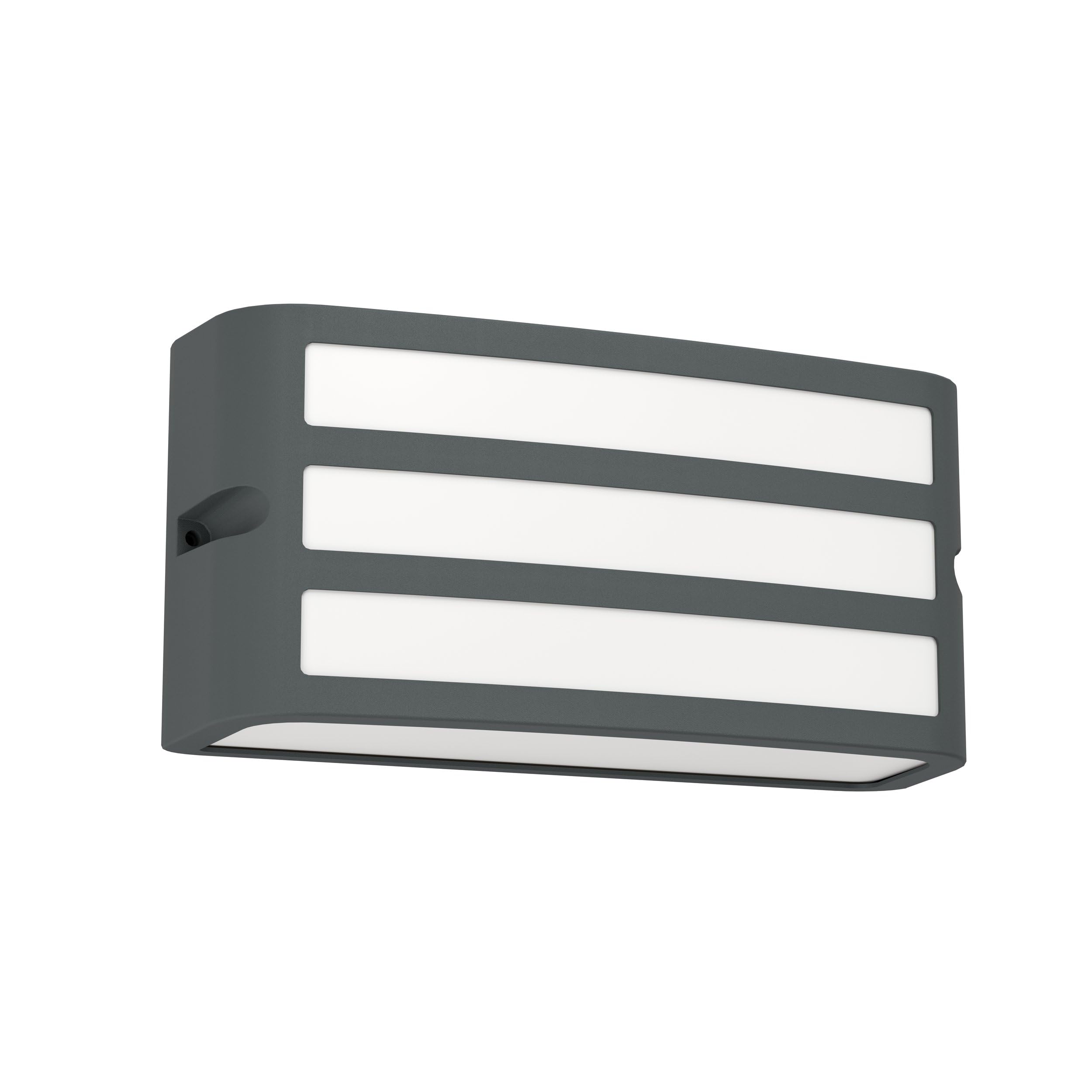 Eglo Outdoor wall Light Fixture Camarada, External Porch Lighting, Rectangular Outside Spotlight, Flat façade lamp, Anthracite Metal, E27 Socket, IP54