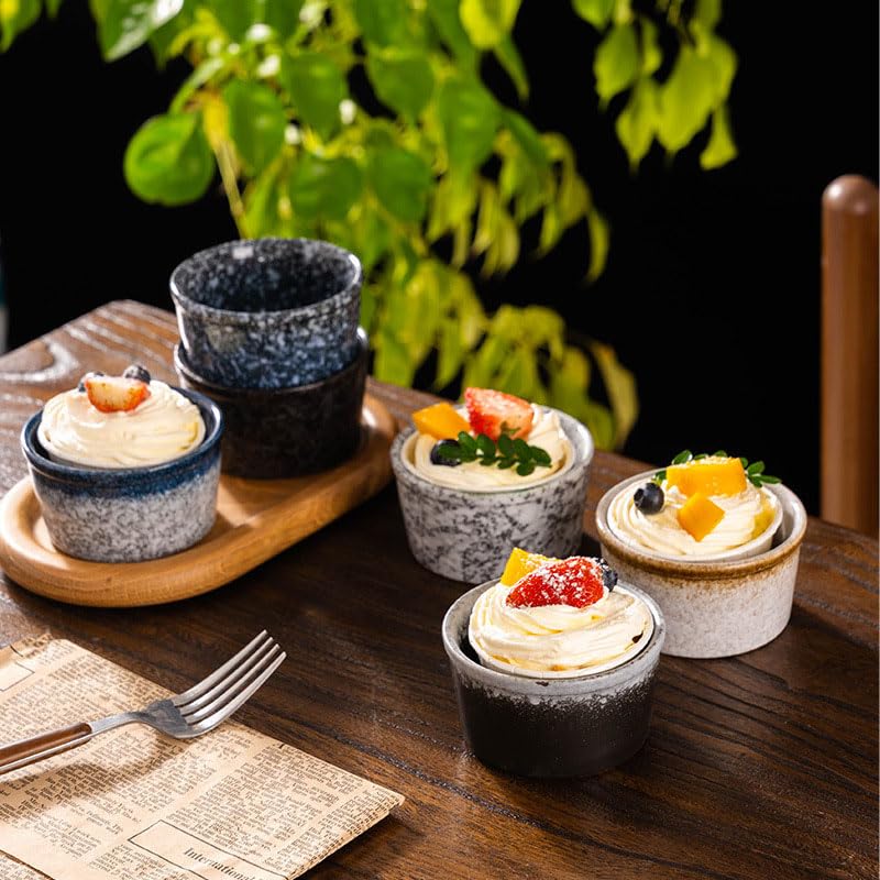 Ensemble de ramequins japonais en porcelaine pour gâteaux, pudding, crème glacée, plats à soufflés style vintage