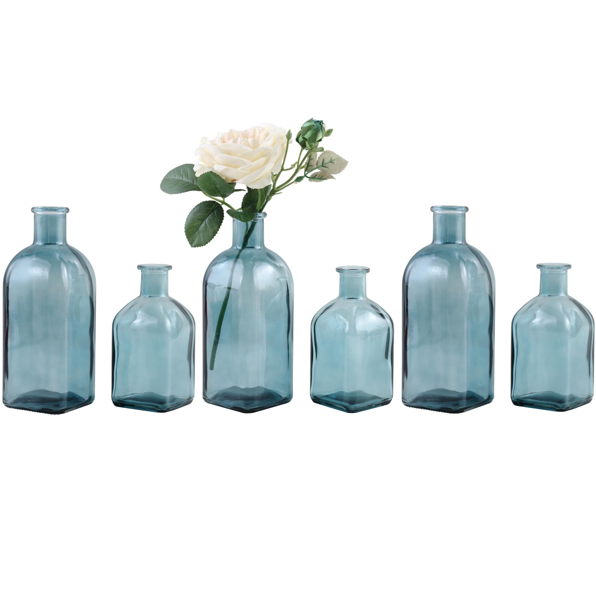 Vase fleurs verre transparent stable GMWD lot de 6 sans risque de chute
