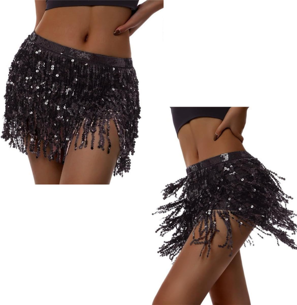 Saia Midi de Carnaval em Paetê com Lantejolas Forro Interno Tamanho Único