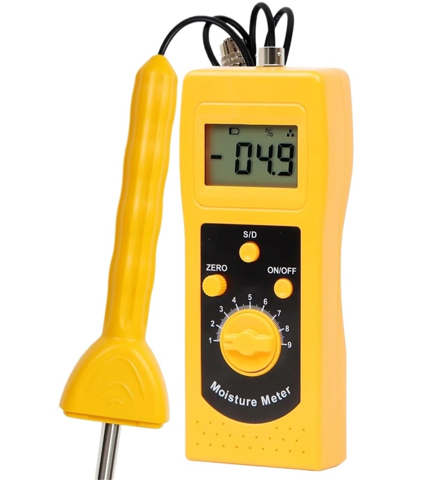 Amrttwy One Color Moisture Meter, Grain Moisture Meter, High-Frequency With Lcd Display, Soil And Sand, Sensing Probe, Humidity Detector With Backlight