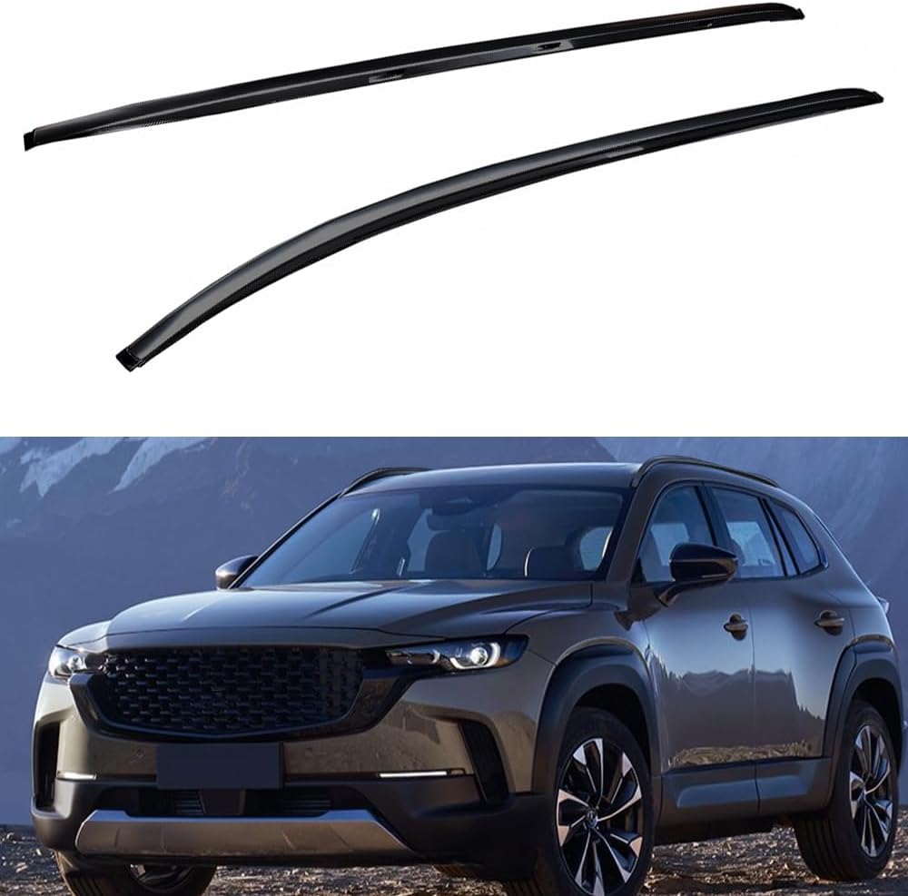 2PCS fit for Mazda CX-50 CX50 2022 2023 2024 Roof Rail Rack Side Rail Bars Aluminum Alloy Black