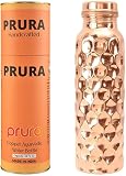 PRURA Copper Water Bottle - Leak Proof Ayurvedic Drinkware Copper Vessel for Sports, Gym, Outdoors, Yoga - 1