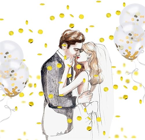 Vista 8 de Globos dorados de fiesta con diseño de puntos y confeti de papel dorado, 12 pulgadas, para decoración de fiestas y bodas