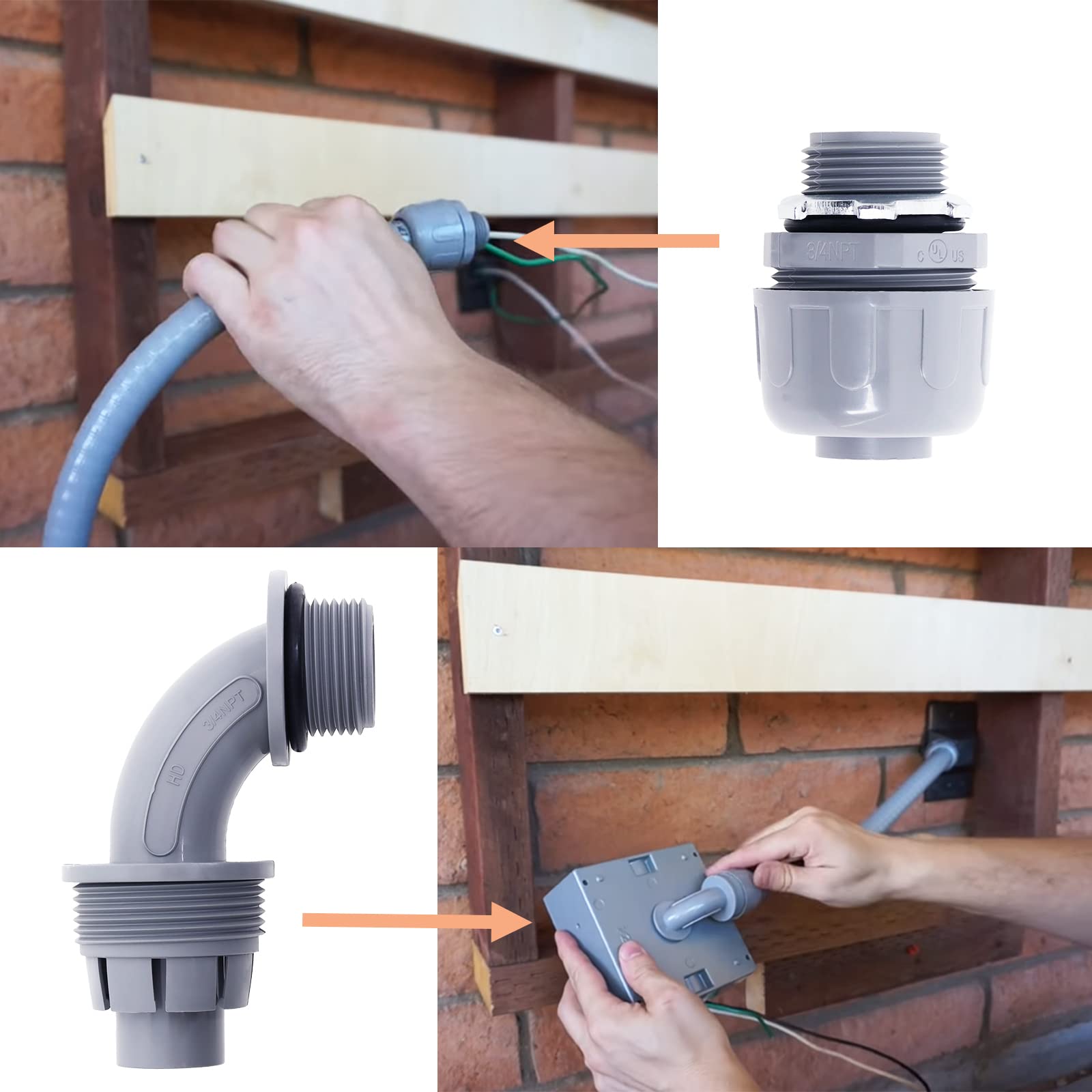 Amazon.co.jp: 非金属 リキッドタイトコンジット&コネクタキット 3/4