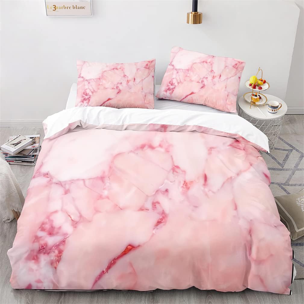 Tomifine Marble Bedding Set Marble Duvet Cover Set, Soft Microfiber Comforter Cover Quilt Cover