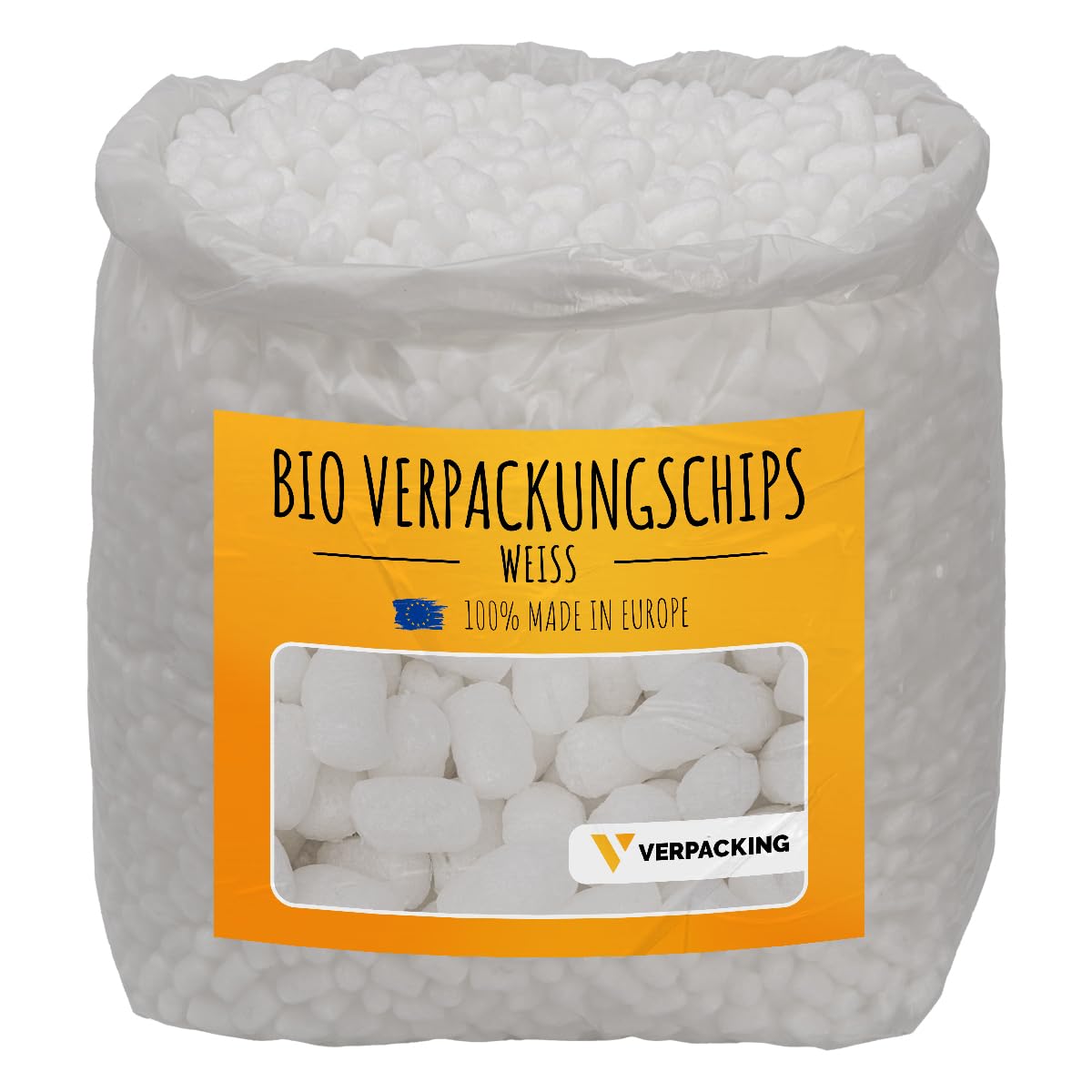 verpacking chips de calage BIO en amidon de maïs [couleur & quantité au choix] matériau de calage pour colis 25 litres - blanc