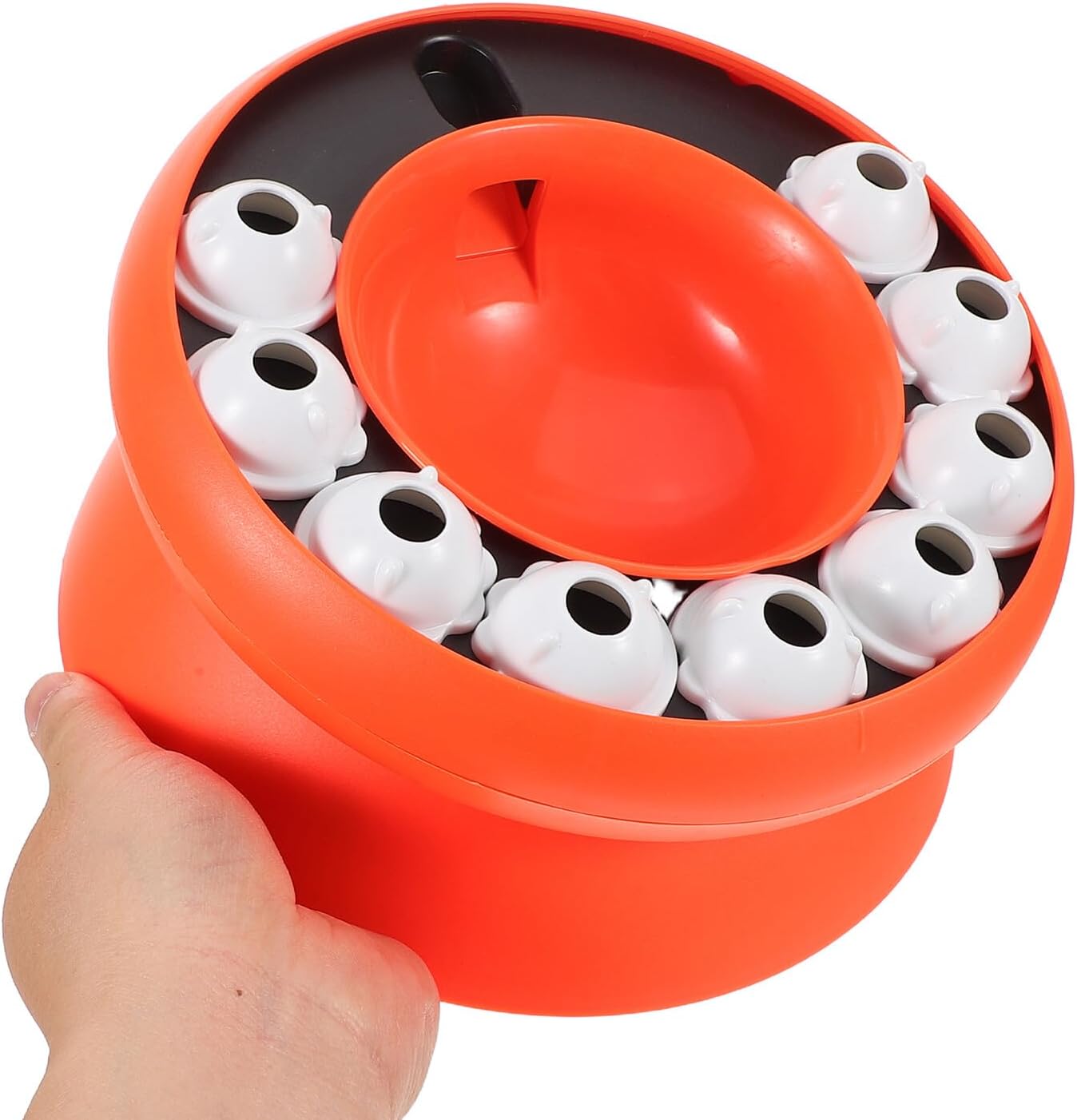 Tofficu Slow Feeder Cat Bowl Interactive Puzzle with Material, Orange Slow Feeding Dish for Kittens and Adult Cats, Prevents Overeating and Promotes Natural Foraging