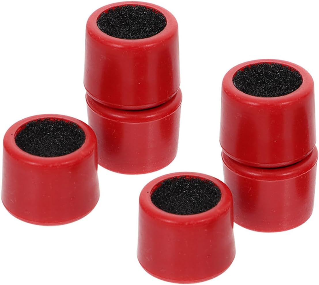 Veemoon 6pcs Double-Sided Professional Cue Tip Sander Red Round Pool Cue Head Trimmer for Snooker Billiard Repair and Maintenance
